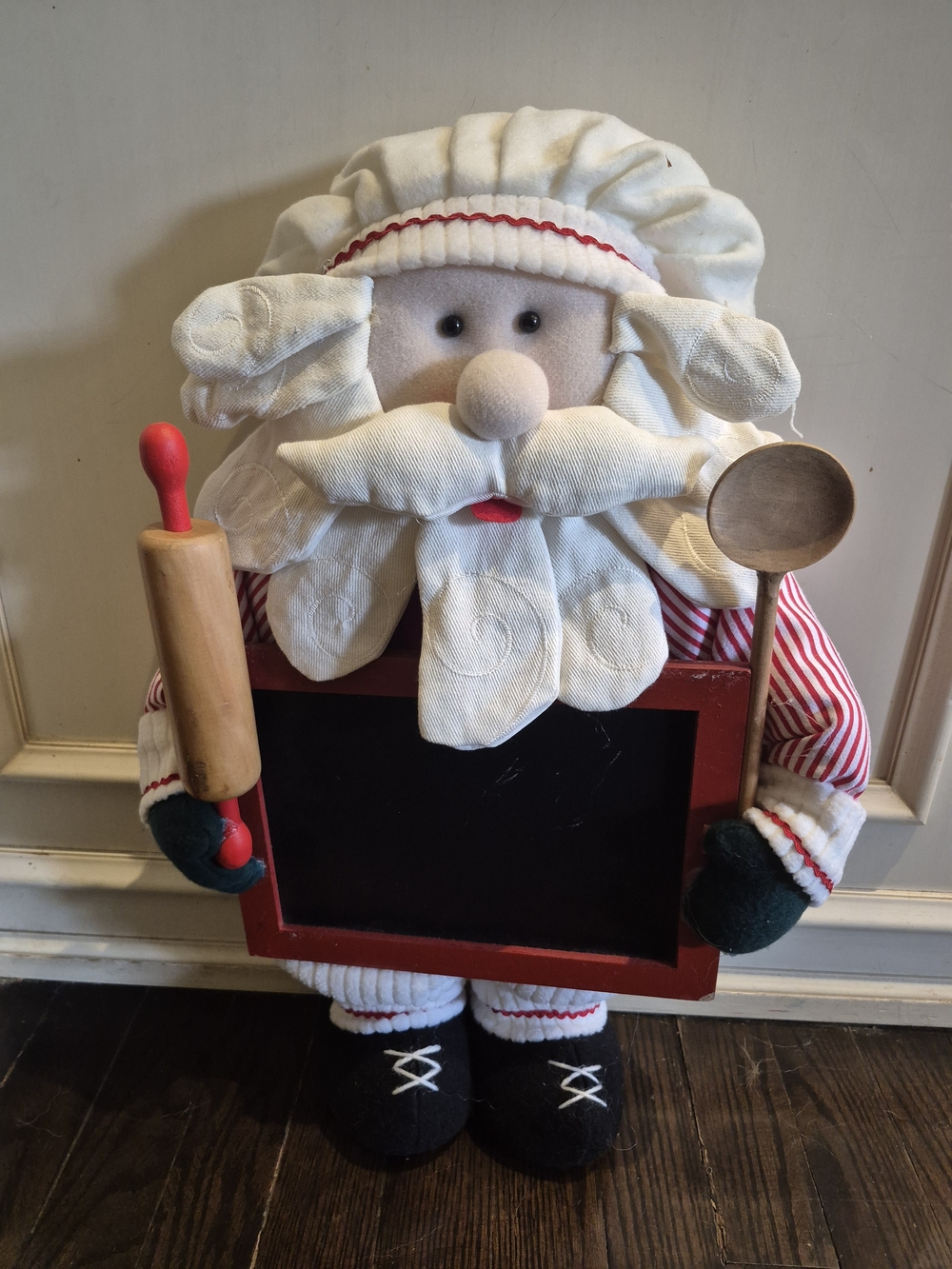 Home Interiors Chef Santa Decorative Chalkboard with Red Frame 20" Tall